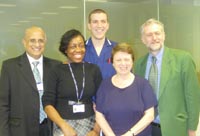 Jasmin Archibald, Rob Pinate and Joy Robb with Jeremy Corbyn Jasmin Archibald, Rob Pinate and Joy Robb with Jeremy Corbyn